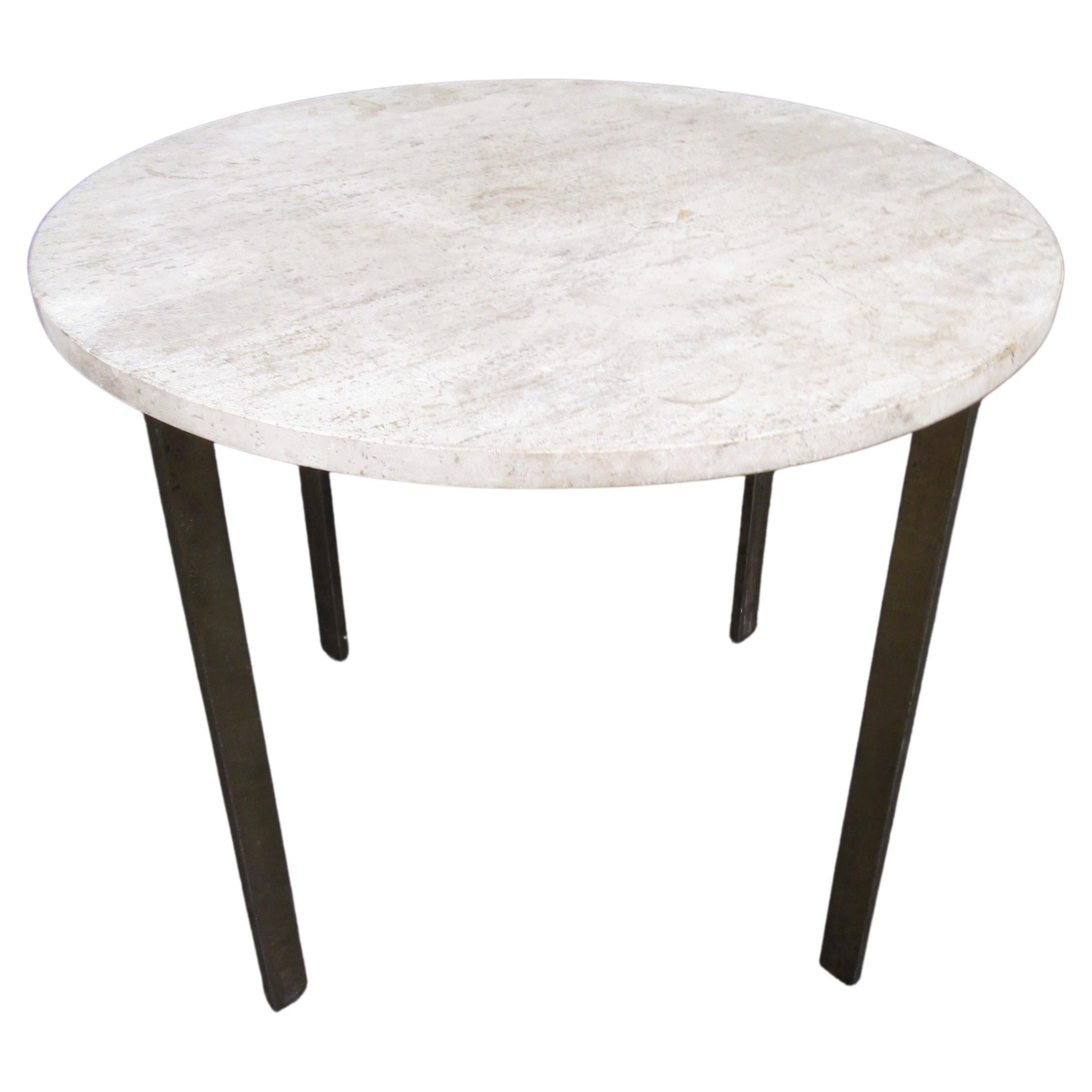 Marble and Brass Side Table