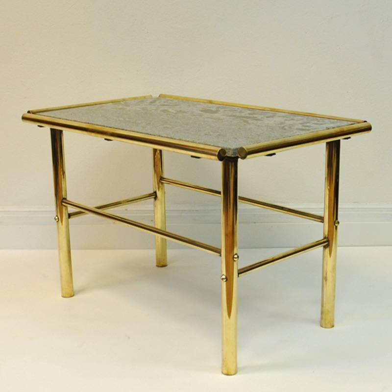 Unknown Marble and Brass Rectangular Vintage Table, 1960s