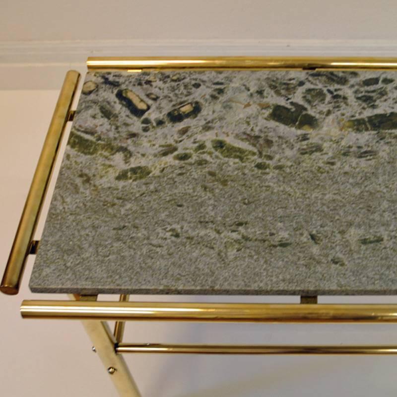 Mid-20th Century Marble and Brass Rectangular Vintage Table, 1960s