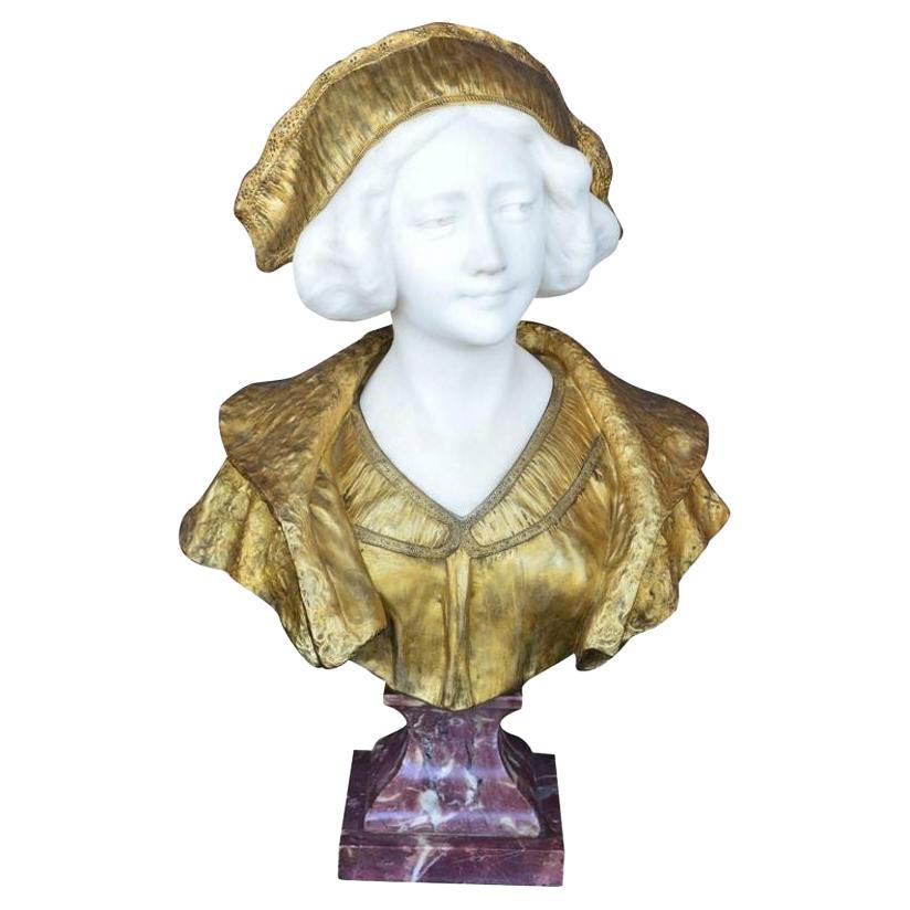 Marble and Bronze Bust by Gory