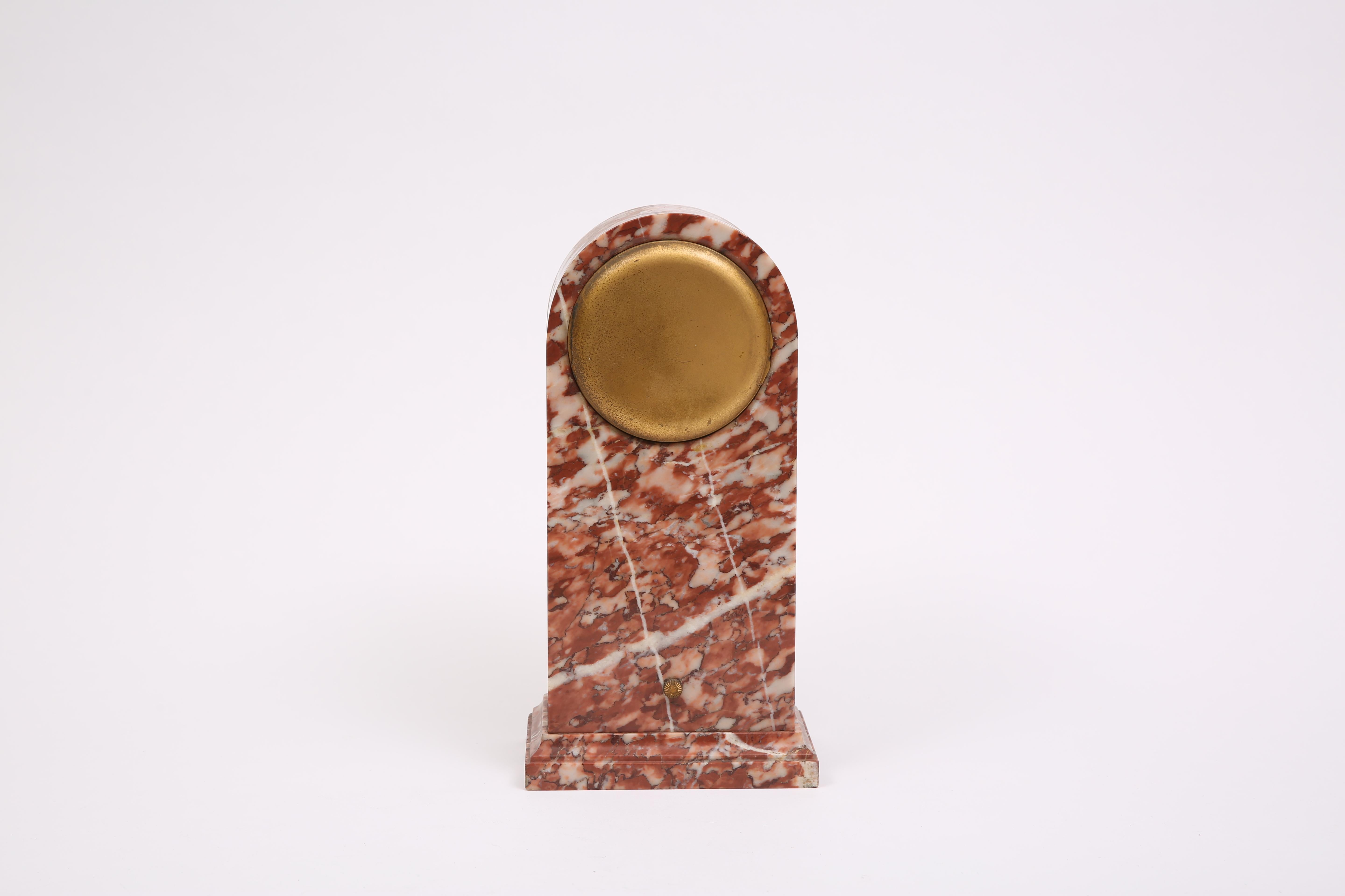 Early 20th Century Marble and bronze clock by Chevrie For Sale