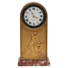Marble and bronze clock by Chevrie