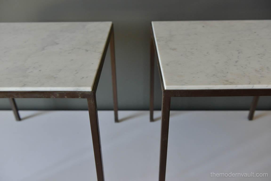 Marble and Bronze Side Tables Attributed to Harvey Probber, circa 1960 1