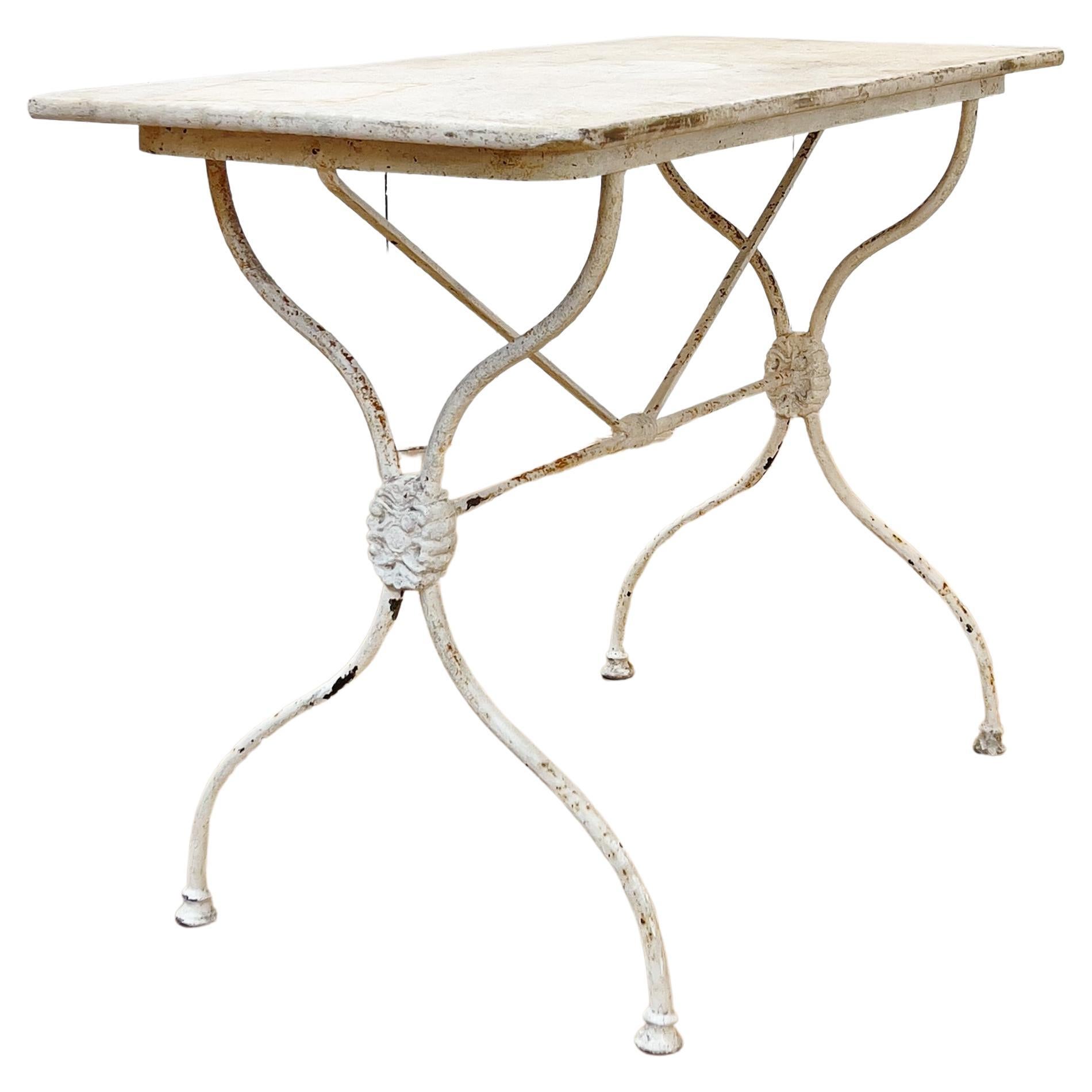 Antique Cast Iron Garden Table For Sale at 1stDibs
