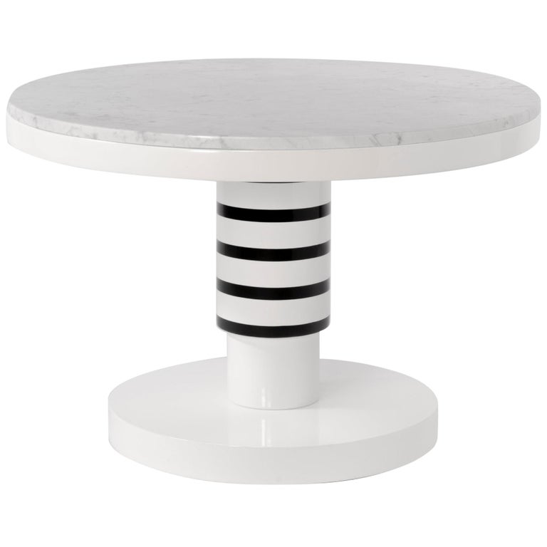 Marble and Ceramic Small Coffee Table by Eric Willemart For Sale