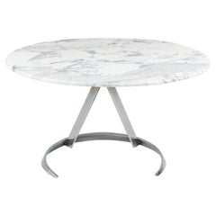 Marble and Chrome Boris Tabaccof Dining Room Table