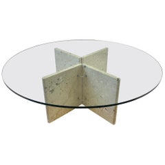 Marble and Chrome Cocktail Table