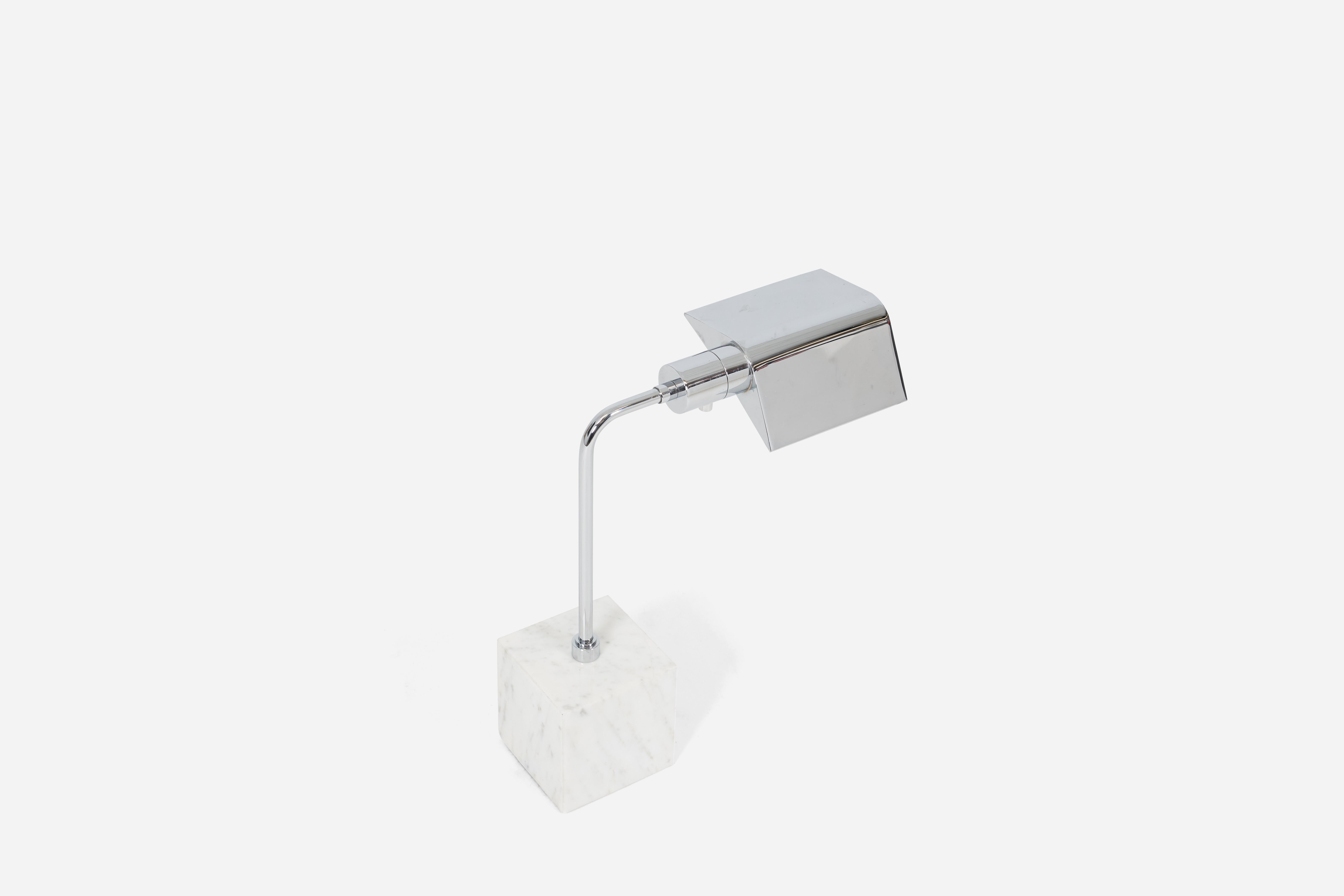 Late 20th Century Marble and Chrome Table Lamps, 1970 Koch & Lowy