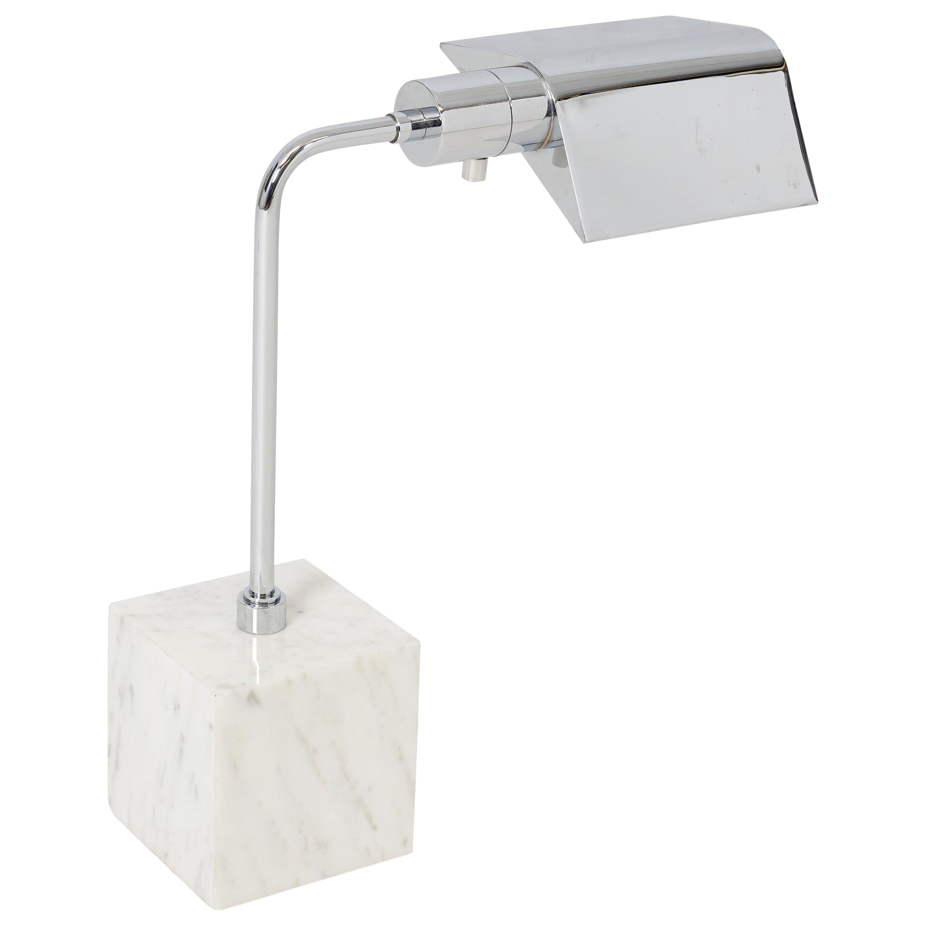American Marble and Chrome Table Lamps, 1970 Koch & Lowy