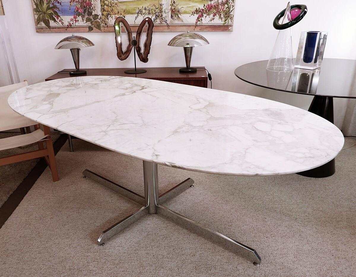 Marble and Chrome Dining Table 6