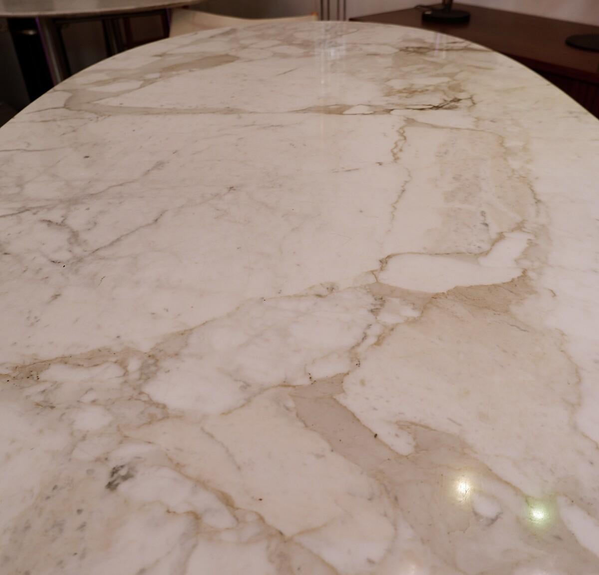 Marble and Chrome Dining Table 1