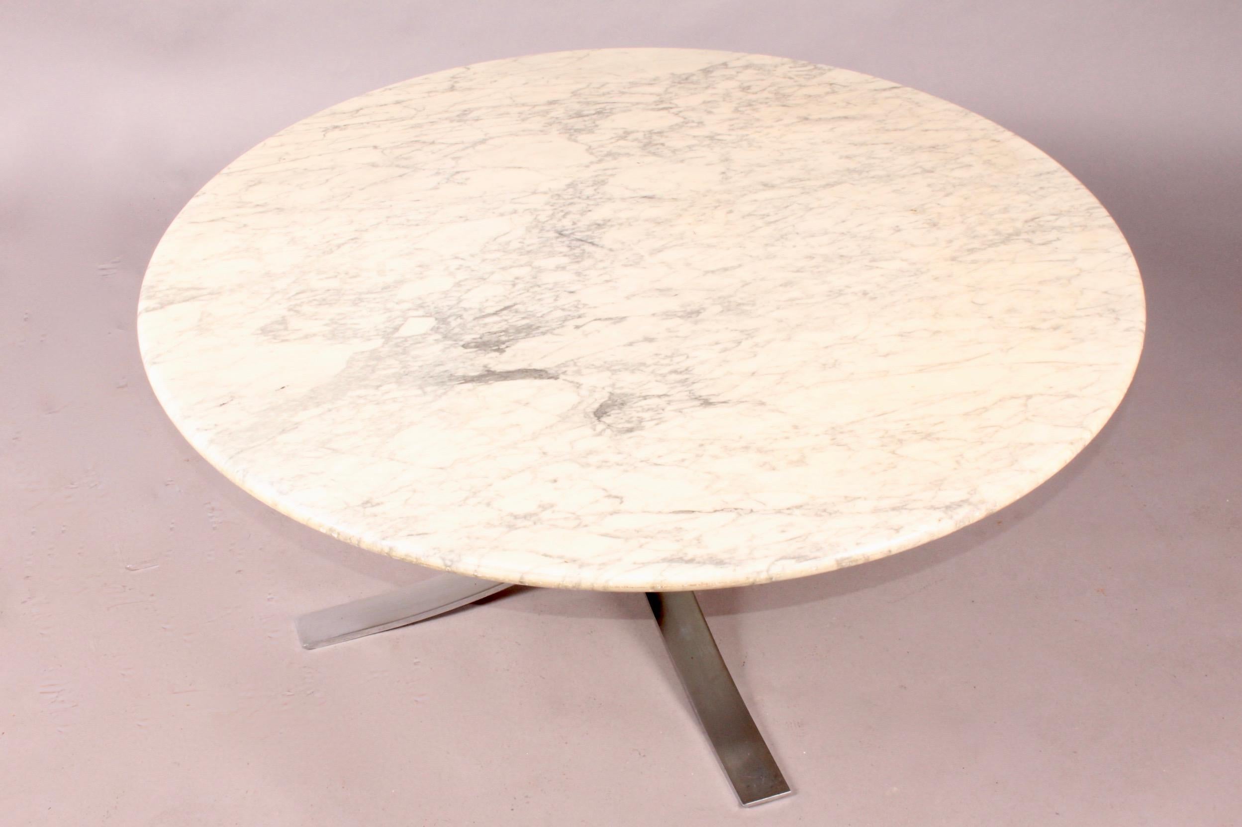 Marble and Chromed Metal Coffee Table 2