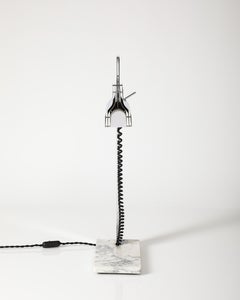 Marble and Chromed Steel Table Lamp