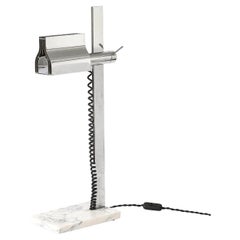 Marble and Chromed Steel Table Lamp