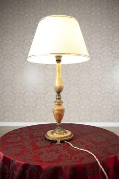Marble and Copper Night Lamp From the Late 20th Century