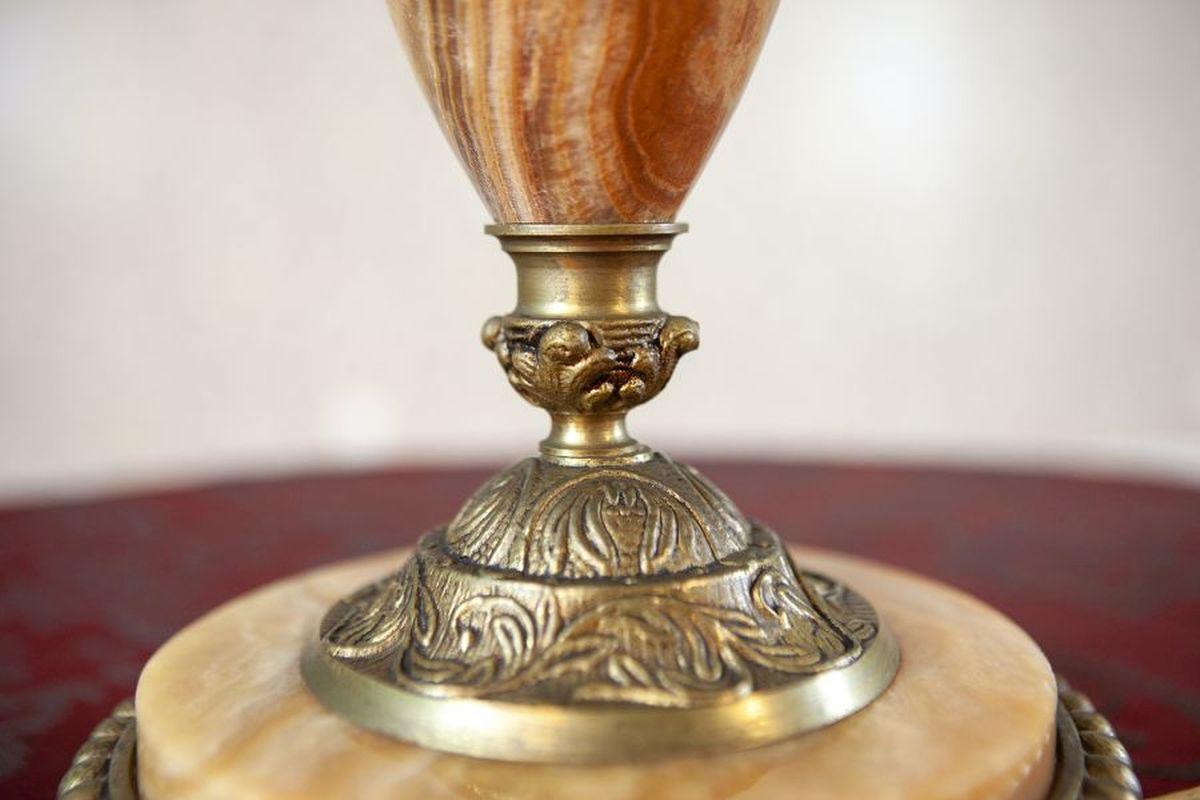 Lámpara de noche de mármol y cobre de finales del siglo XX Cobre en venta