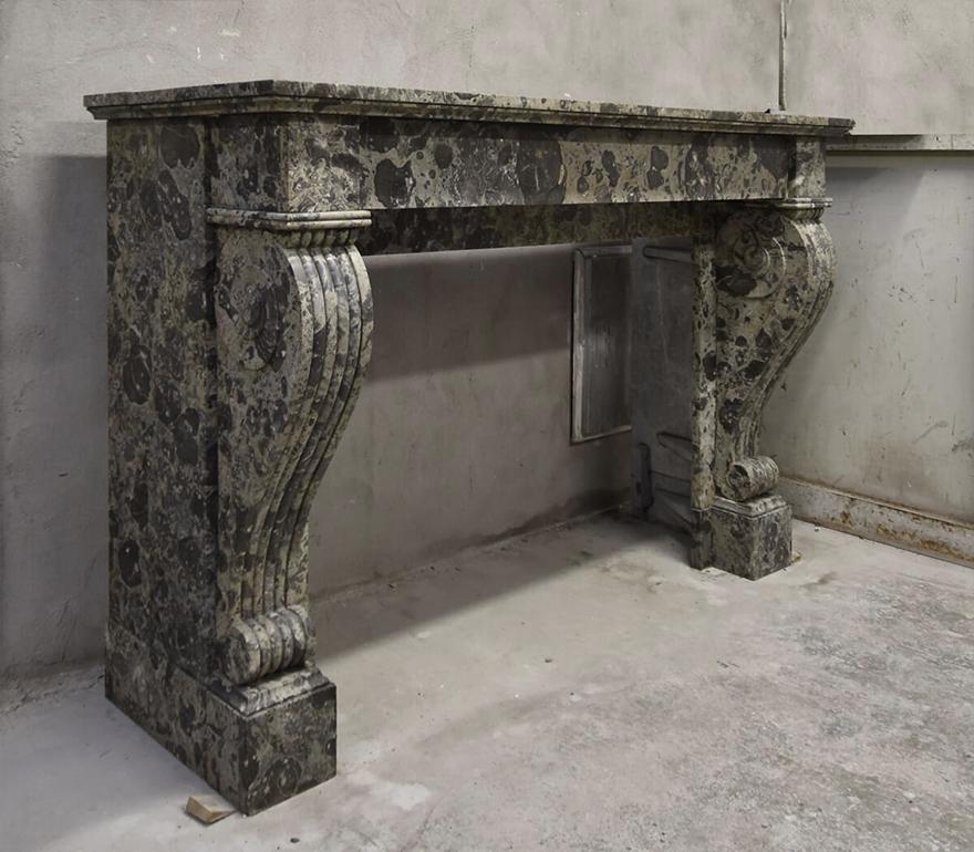Late 19th Century Marble and Dutch fireplace from the 19th Century For Sale