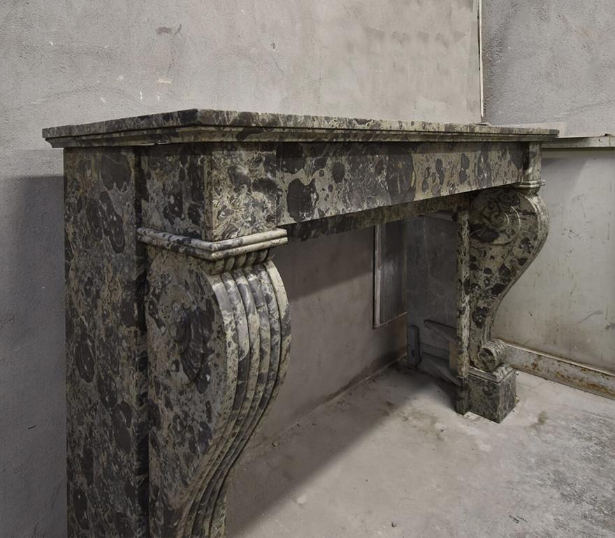 Marble and Dutch fireplace from the 19th Century For Sale 1
