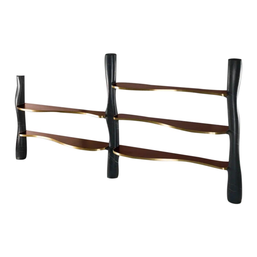 Marble And Ebony Natura Sculptural Library by Atelier Terrai For Sale
