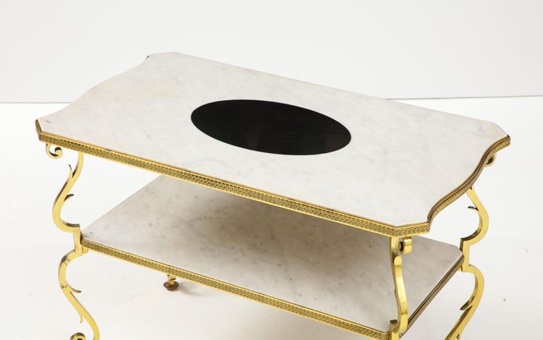 Marble and Gilded Bronze End Table by Gilbert Poillerat, France, c. 1950 For Sale 3