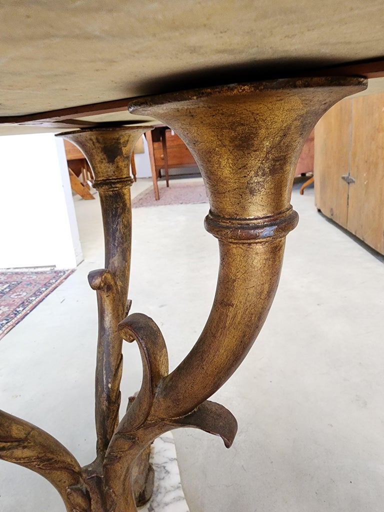 Marble and Gilded Iron Table For Sale at 1stDibs