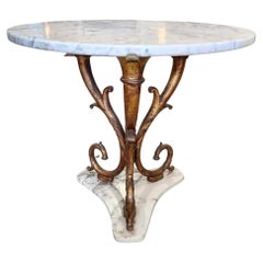 Marble and Gilded Iron Table
