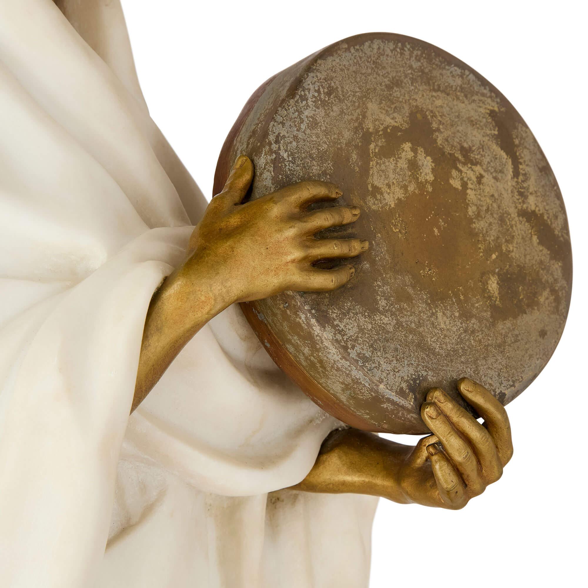 Orientalische Skulptur aus Marmor und vergoldeter Bronze von Hautot im Zustand „Gut“ im Angebot in London, GB
