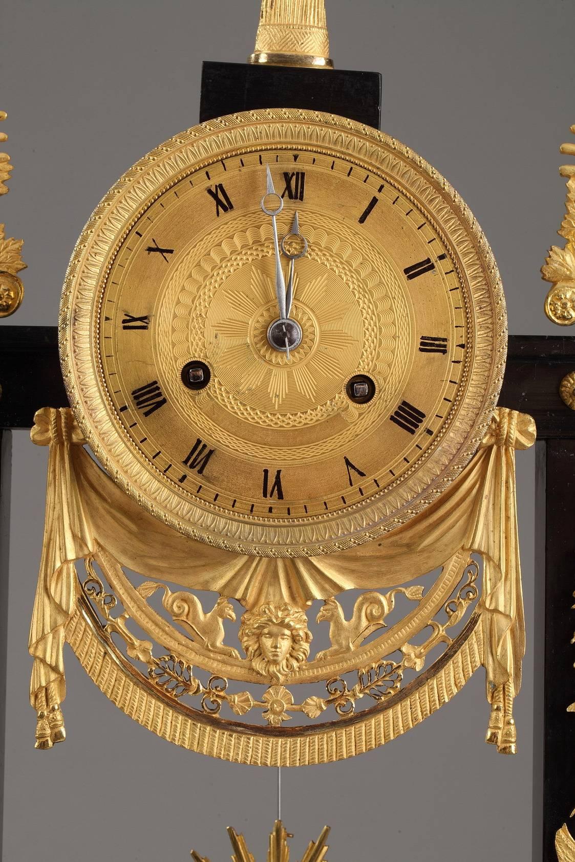 Marble and Gilt Bronze Portico Clock-Empire Period 1