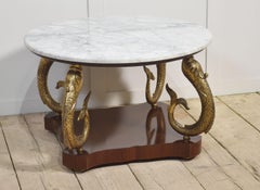 Marble and gilt metal dolphin coffee table