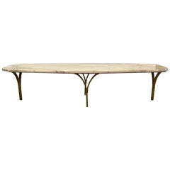 Marble and Gilt Metal Surfboard Coffee Table