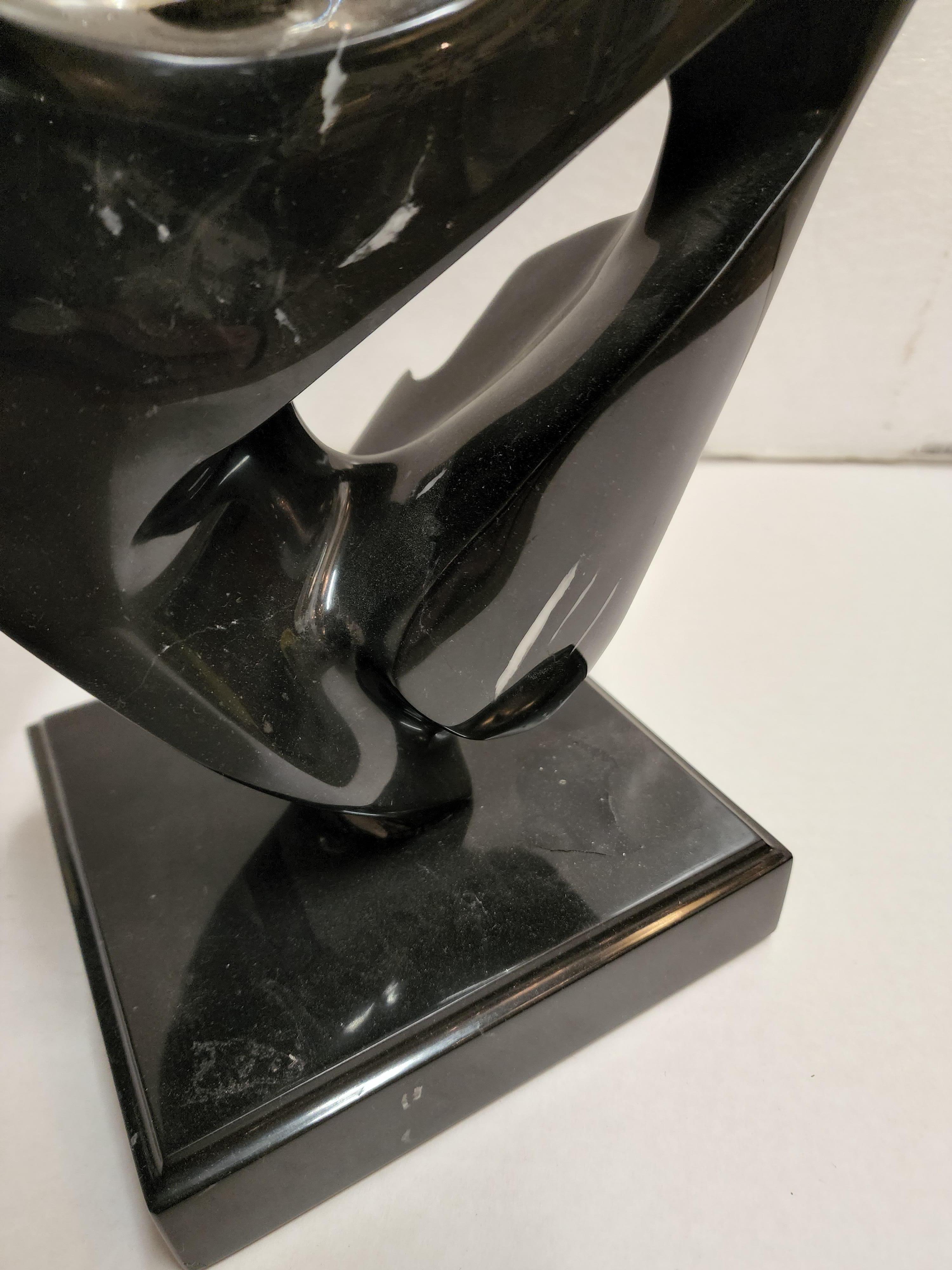 Original Abstract Marble and Glass sculpture signed “G.G. Rivers 2006”.  Perfect for Hallway decoration or Home office decor.  