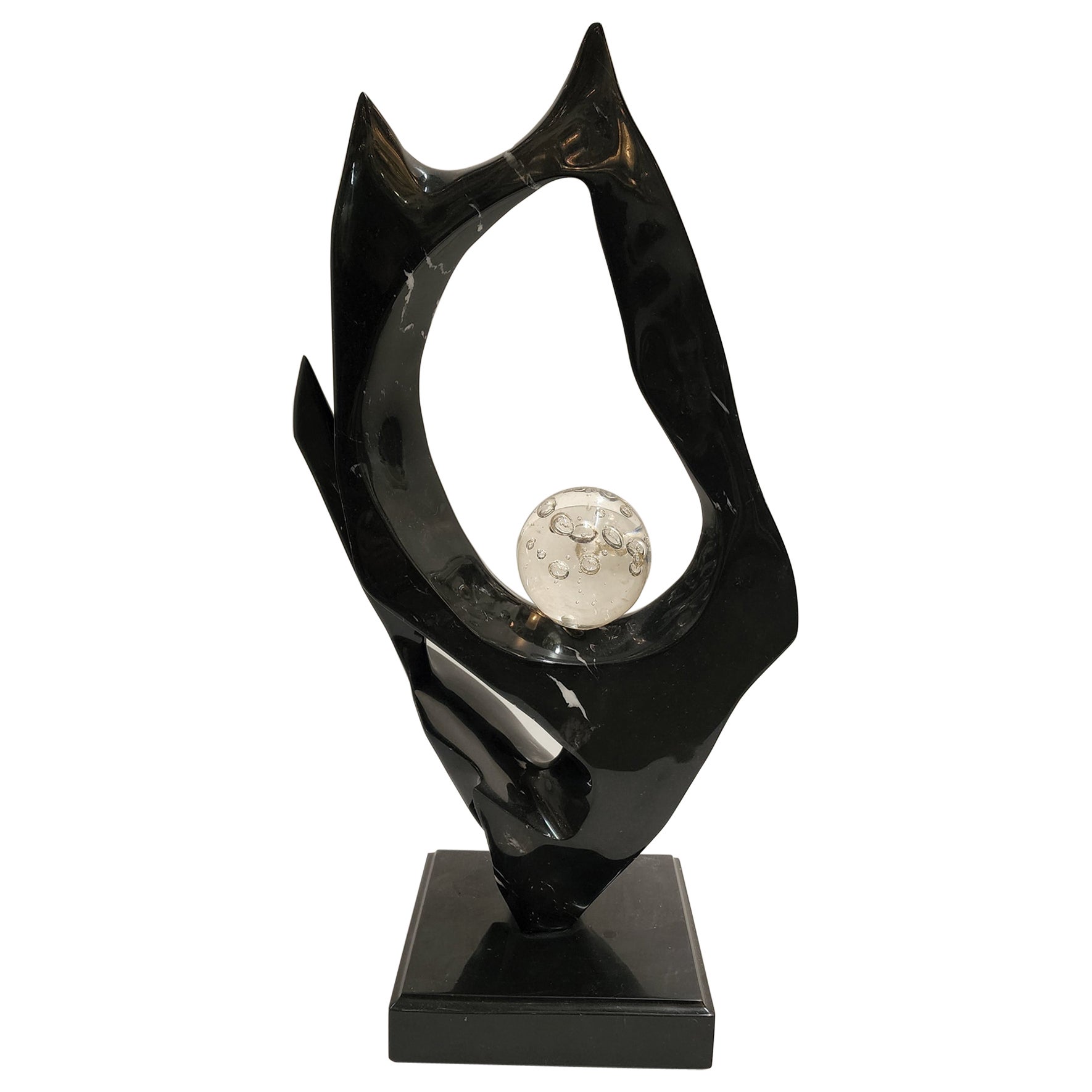 Marble and Glass Abstract Sculpture