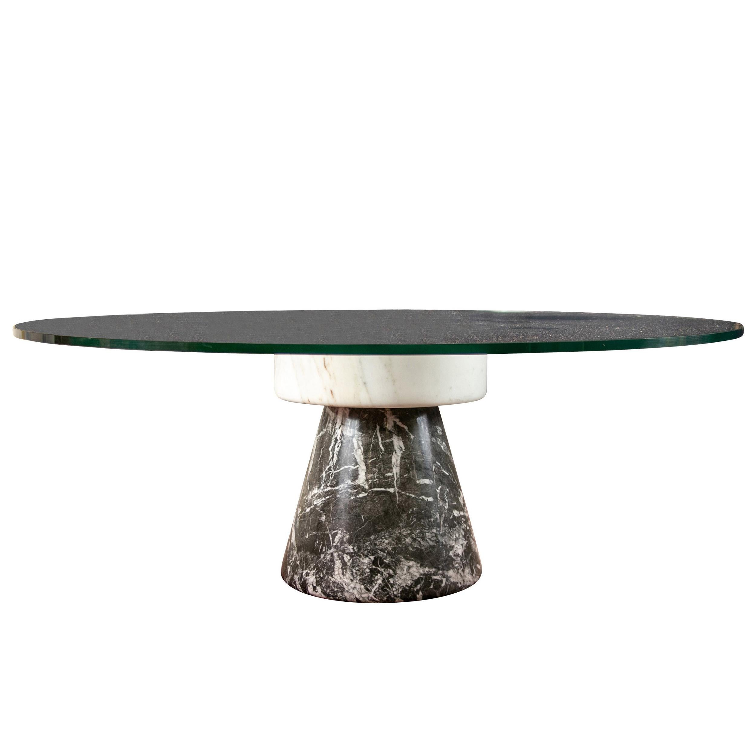 Marble and Glass Cocktail Table by Acerbis International/ Italy