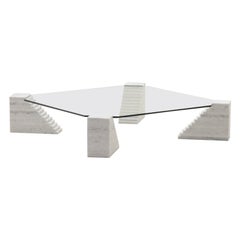 Marble and glass coffee table, 1970s Italy. Marble and glass coffee table, 1970s Italy.