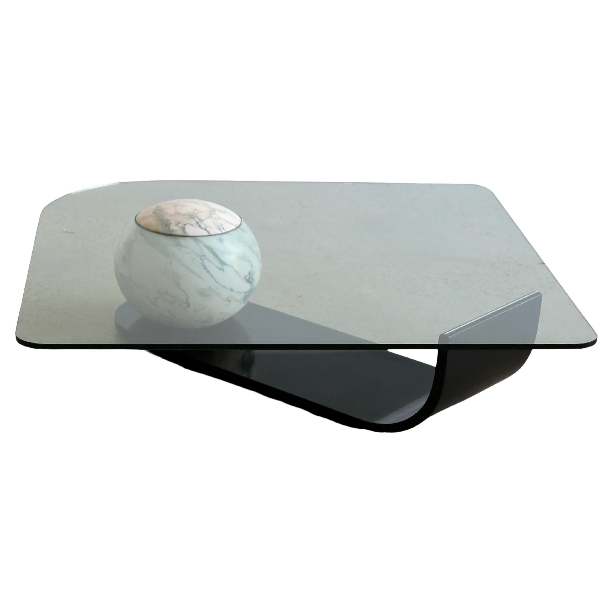 Mesa baja de mármol y cristal de Fratelli Longhi