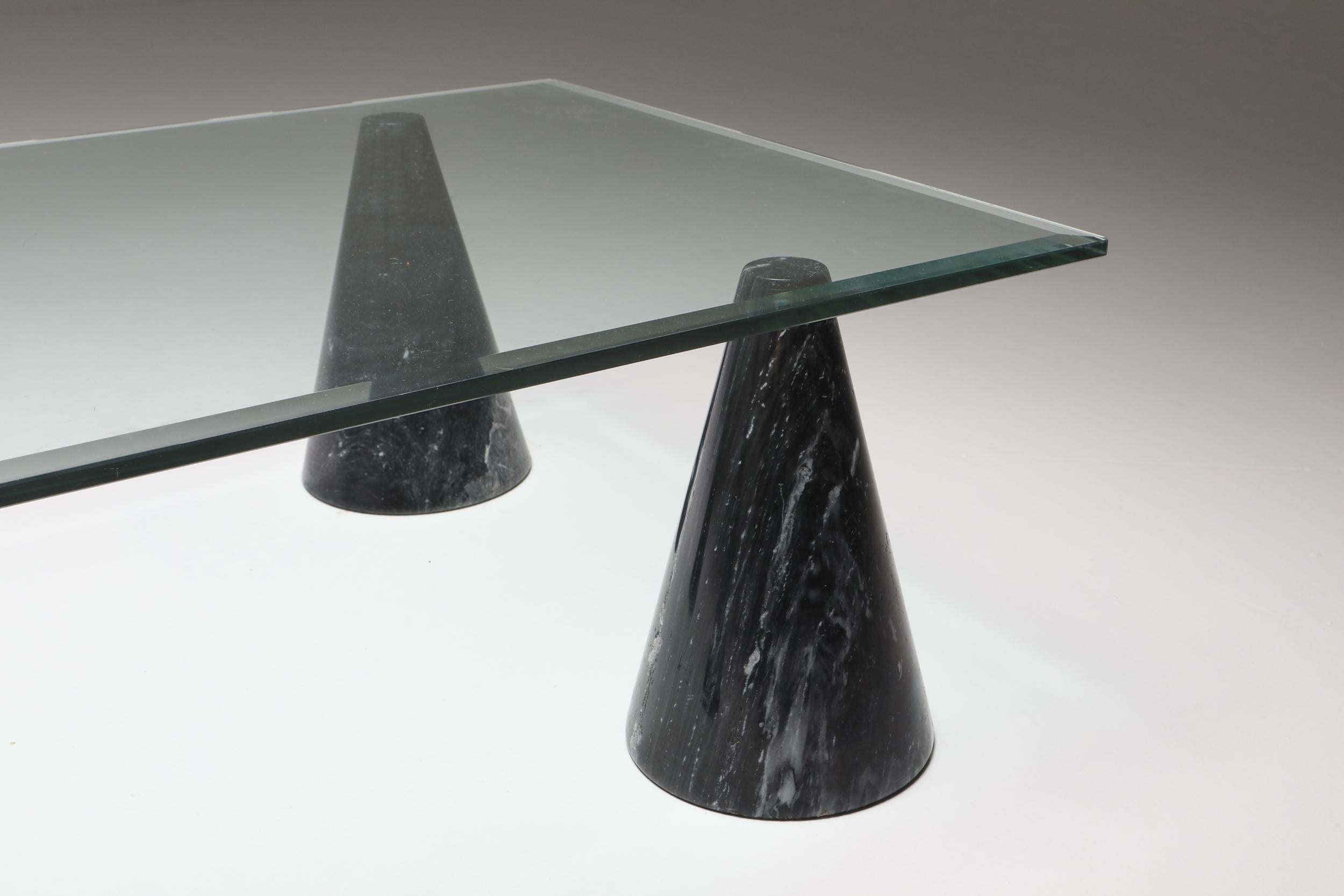 Marble and Glass Coffee Table in the Style of Massimo Vignelli 2