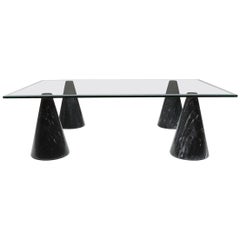 Marble and Glass Coffee Table in the Style of Massimo Vignelli