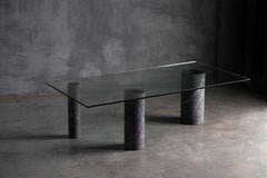 Marble and Glass Dining Table by Massimo Vignelli, Italy, 1980s