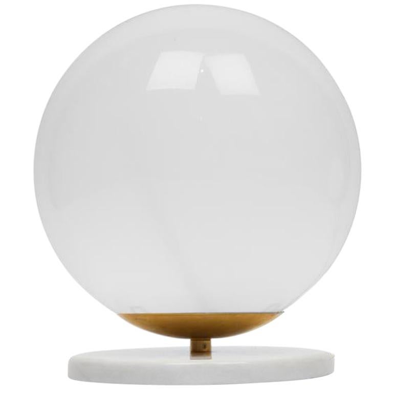 Marble and Glass Globe Table Light Small