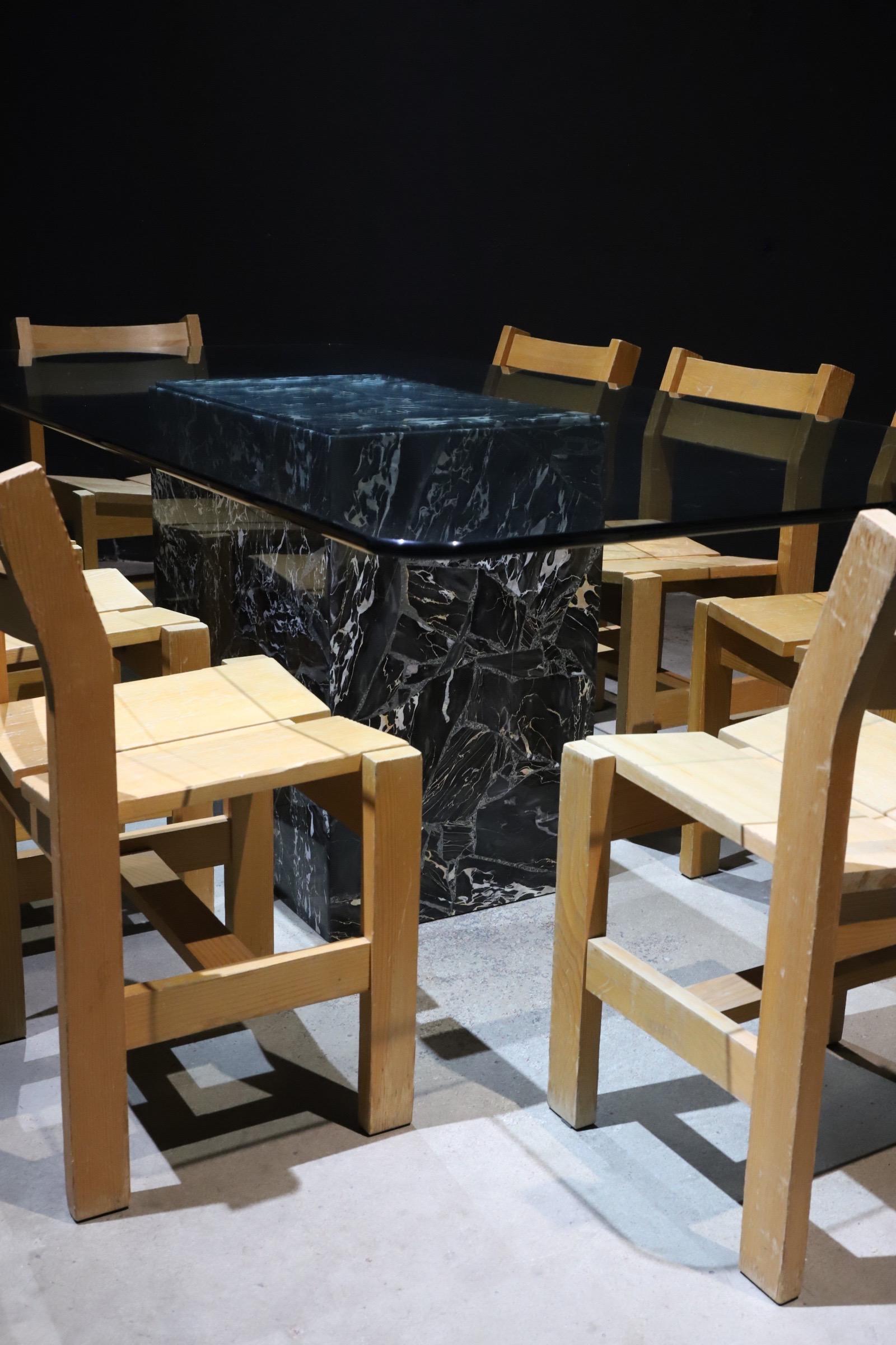 Marble and Glass Modern Conference Dining Table 11