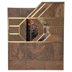 Pannello di mosaico in marmo e vetro di L'Oeuf Centre d'Etudes, Parigi 1986