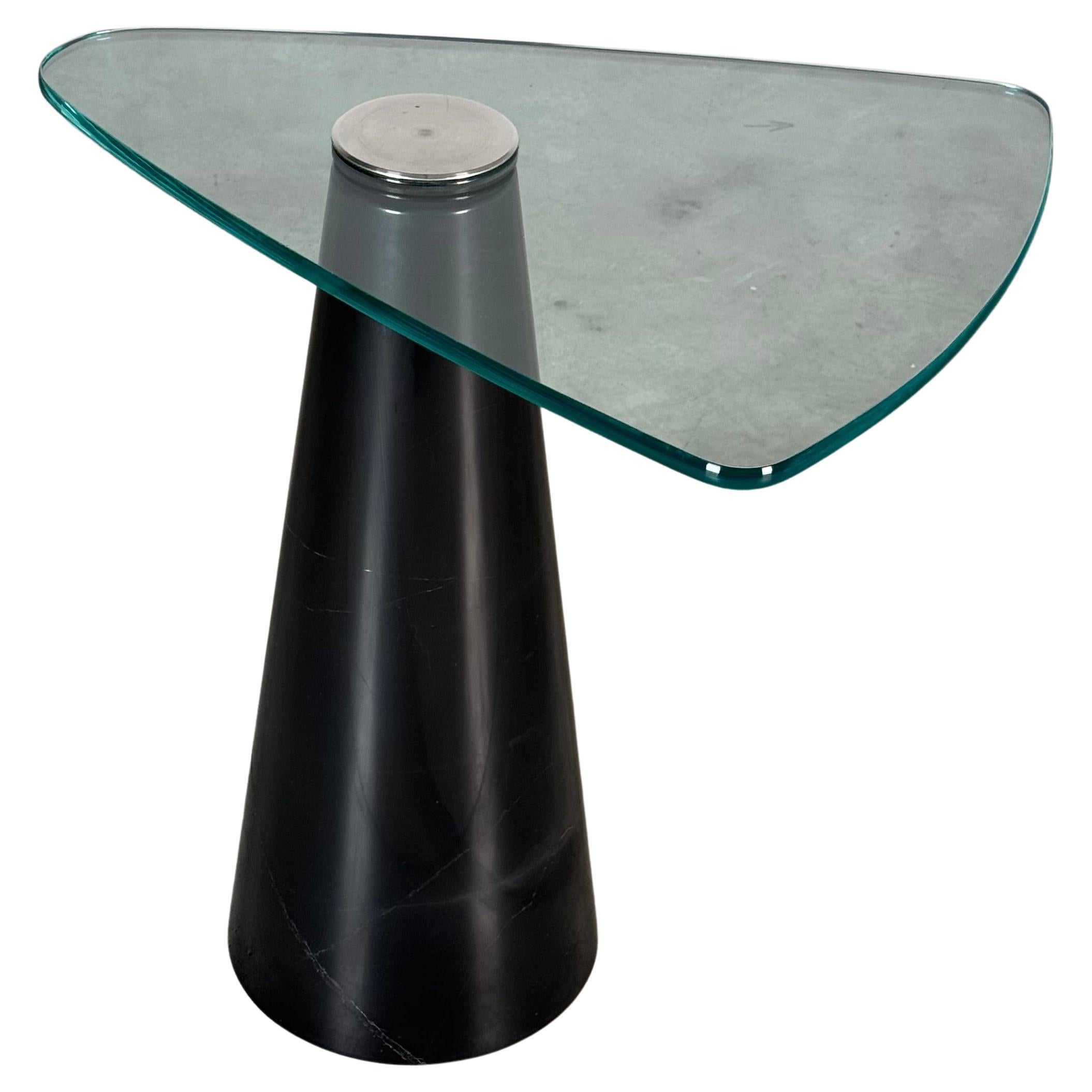 Marble and Glass Sculptural Italian Side Table Attributed to Fontana Arte, 1960