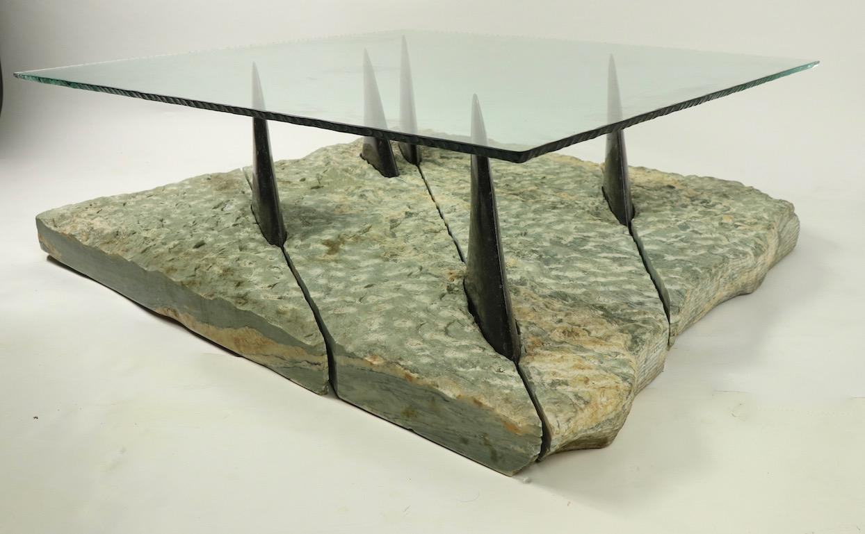 Marble and Glass Shark Fin Table 6