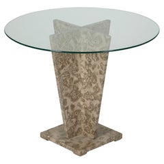 Table d'appoint en marbre et verre