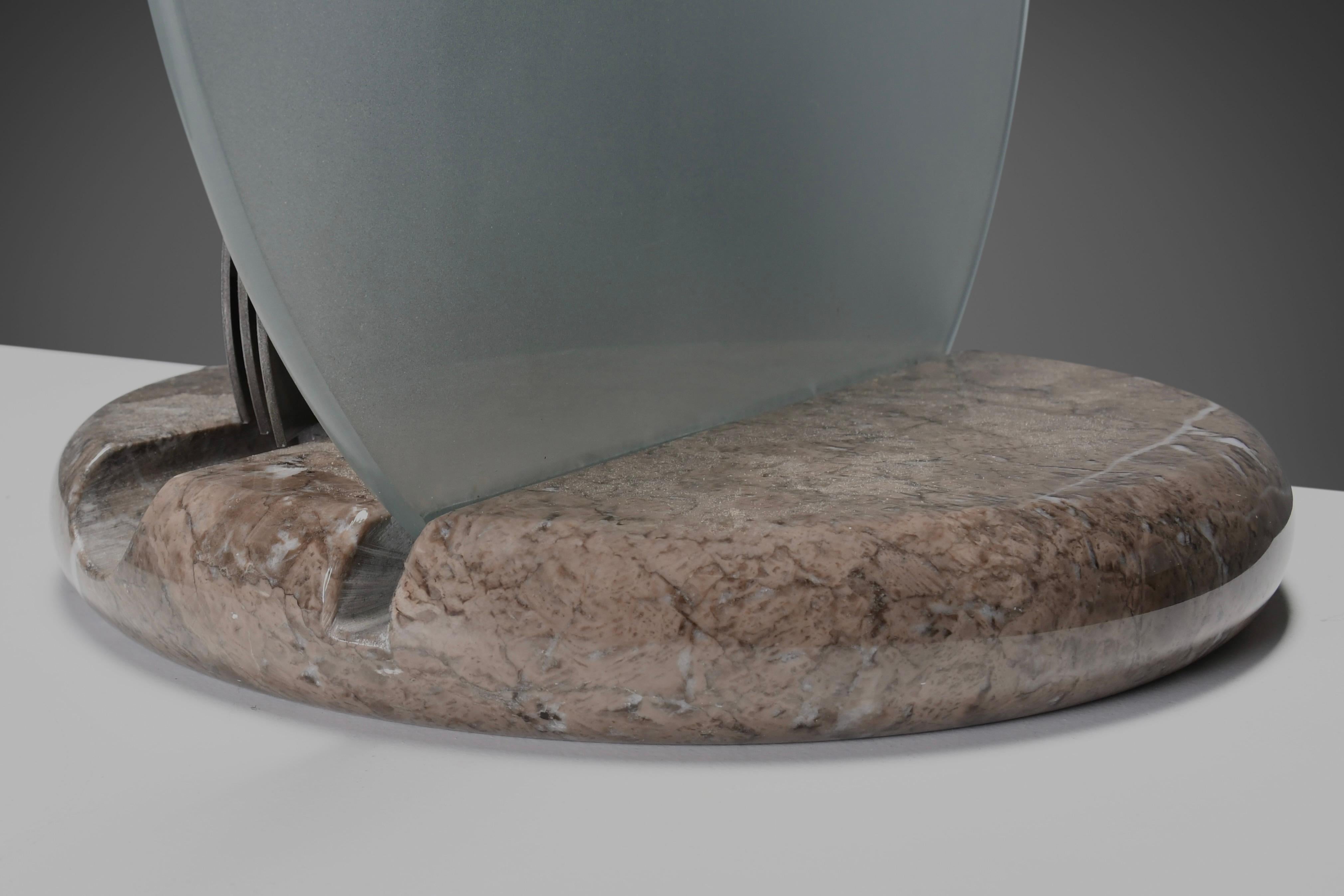 20th Century Marble and Glass Table Lamps by Bruno Gechelin for Skipper, Italy 1970s For Sale