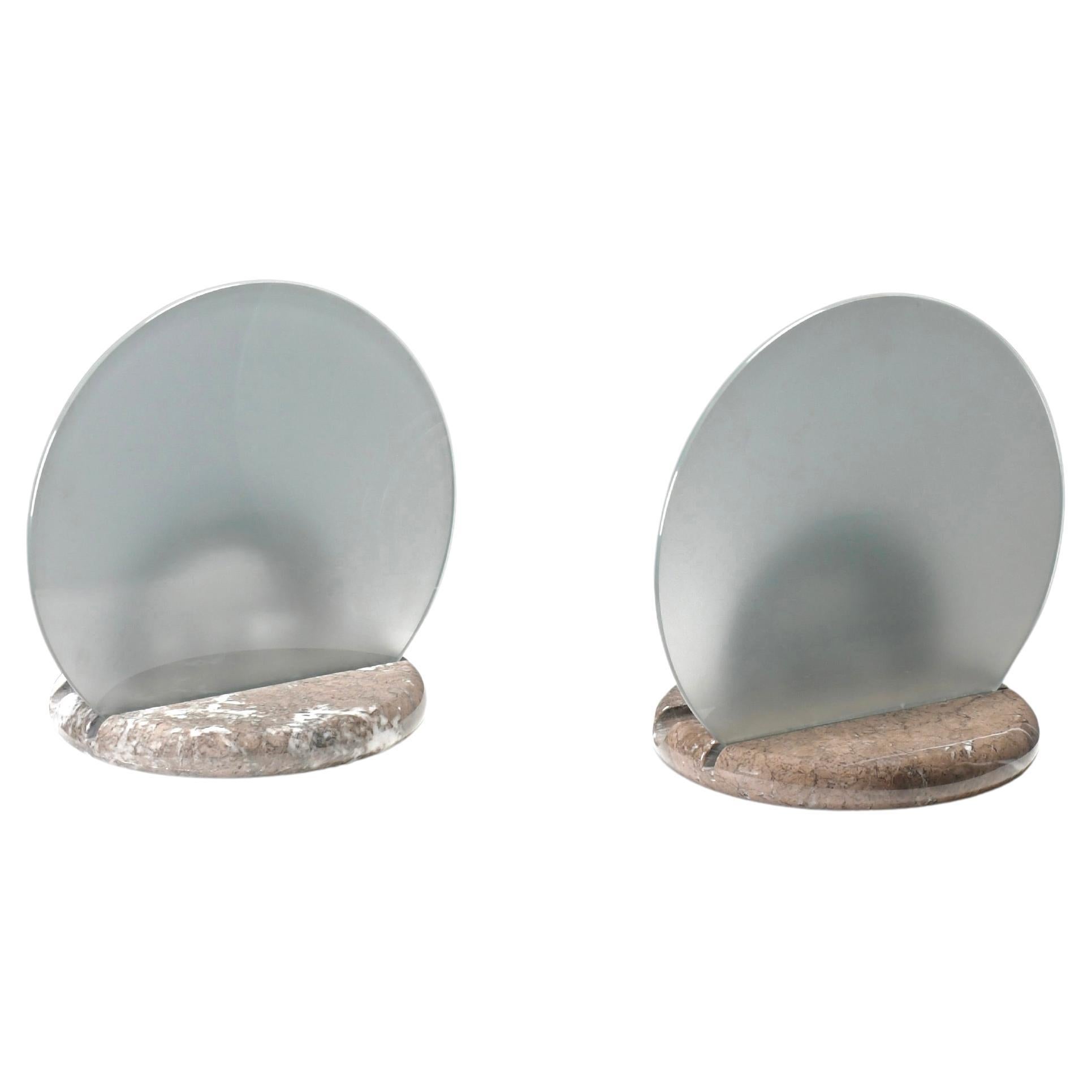 Marble and Glass Table Lamps by Bruno Gechelin for Skipper, Italy 1970s For Sale