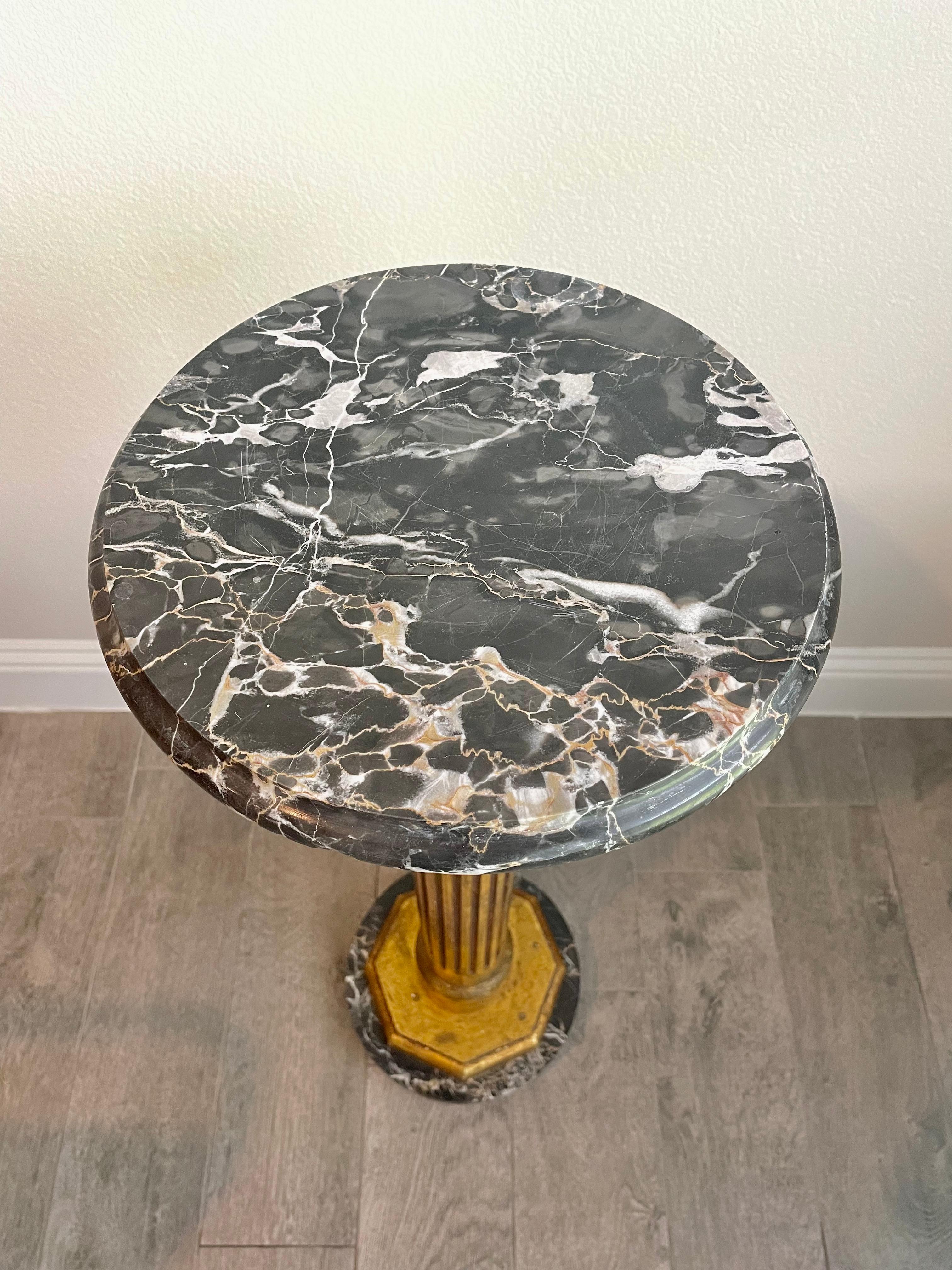 Marble and Glit Wood Pedestal For Sale 6