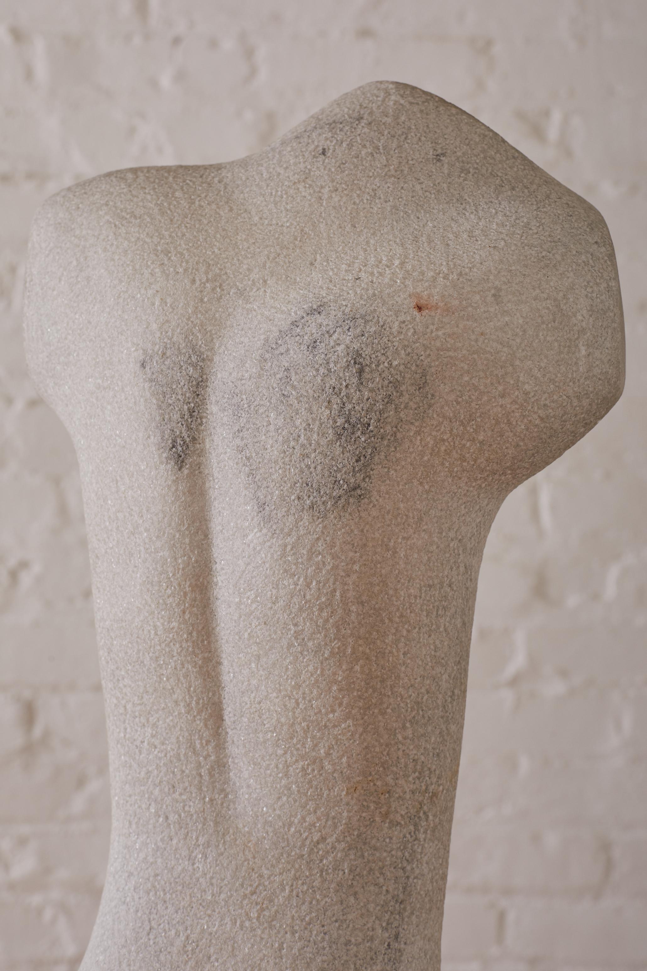 American Marble and Granite Carving of Male Torso by Lawrence Glasson