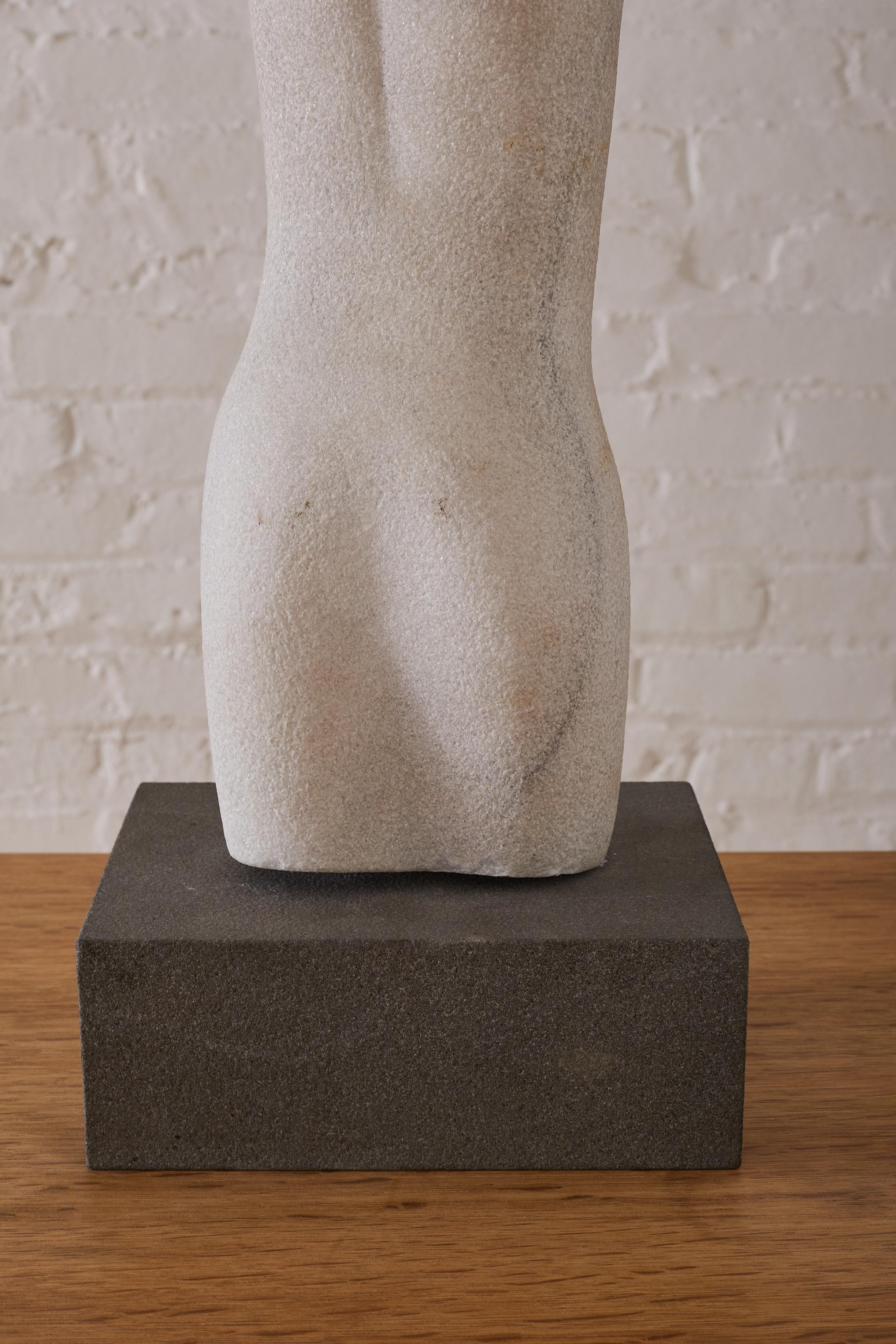 Marble and Granite Carving of Male Torso by Lawrence Glasson In Good Condition In Long Island City, NY