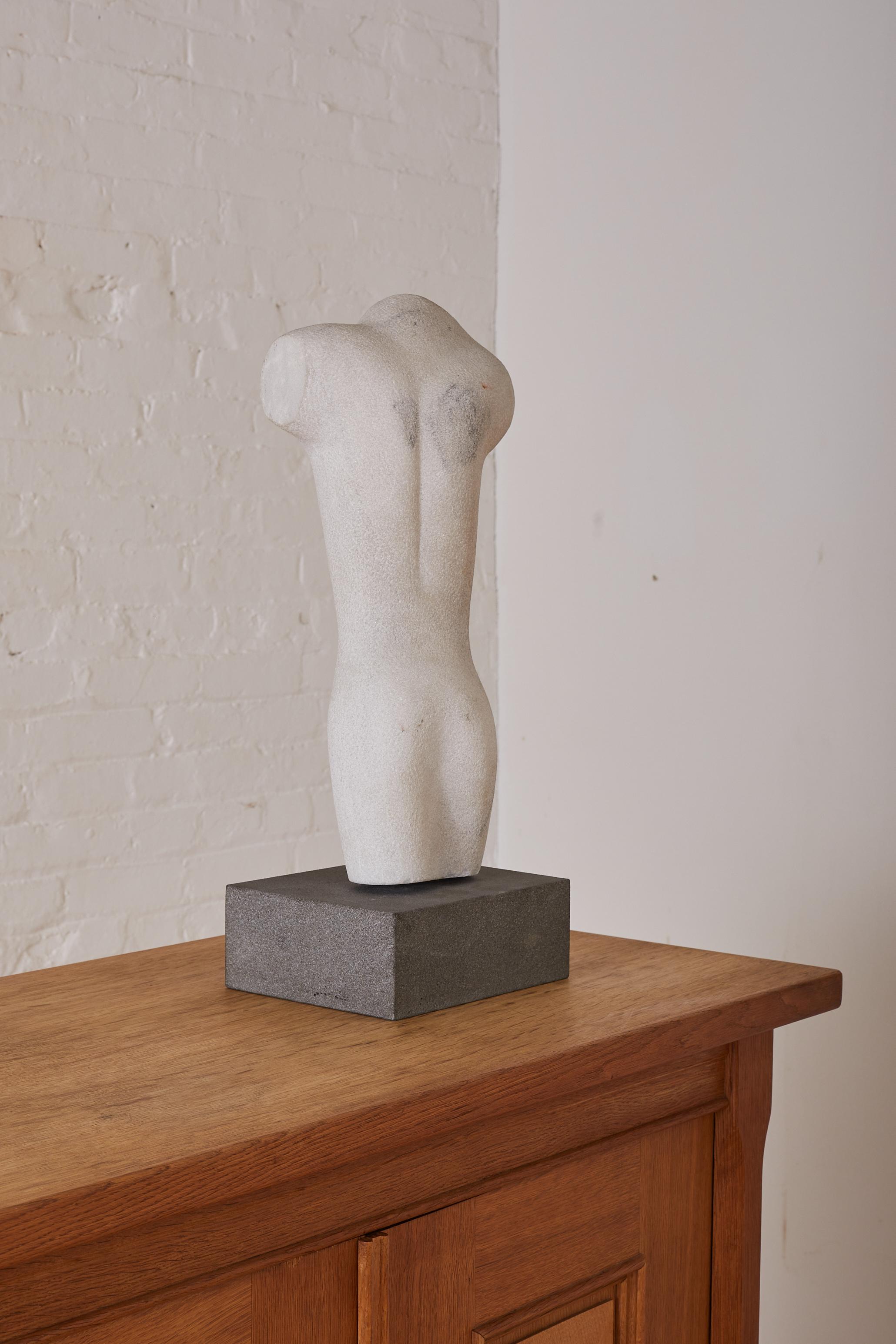 20th Century Marble and Granite Carving of Male Torso by Lawrence Glasson